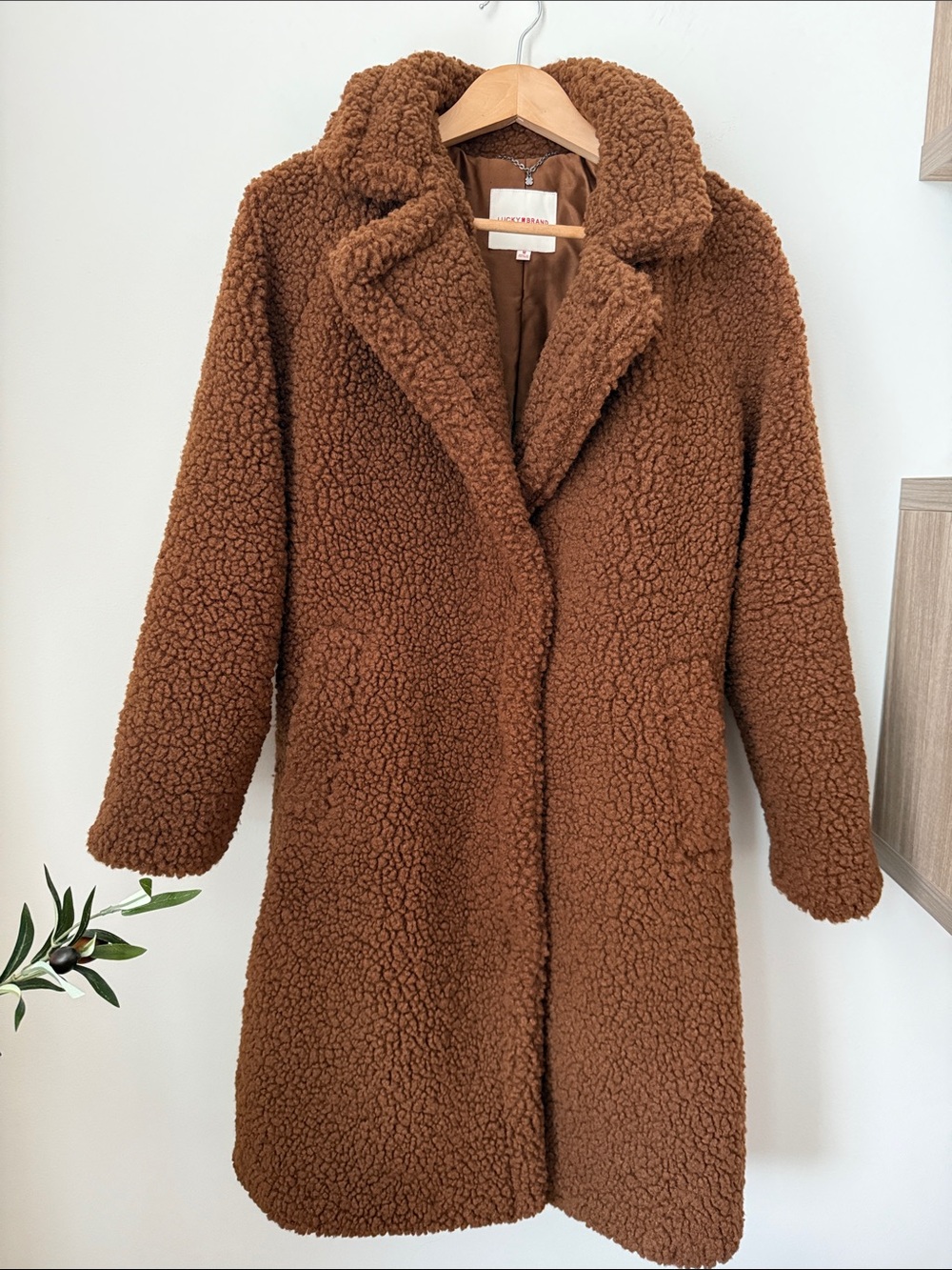 Lucky Brand Chestnut Brown Teddy Coat